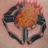 simbolo fuoco tatuaggio in 3d