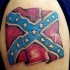 confederato bandiera sul vento tatuaggio