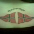 Tatuaje bandera de Noruega en baja espalda