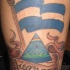 Tatuaje bandera de Nicaragua y un triángulo