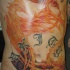fenice fiamme pieno petto tatuaggio