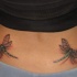 3d due libellule tatuaggio sul lato basso della schiena