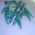 Le tatouage de grenouille sur un bambou