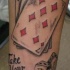 Tre carte sette tatuaggio per fortuna