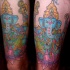tatuaje en la cadera de la ganesha azul