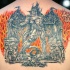Le tatouage du roi de démons à l'enfer sur le trône épique