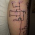 Schema elettrica tatuaggio colorato