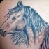 tatuaje realístico de la cabeza blanca de caballo