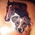 tatuaje de caballo con lindo perro