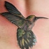 Tatuaje de un colibrí con alas abiertas