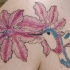 Le tatouage de colibri sur les fleurs roses