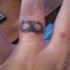 piccolo simbolo infinito sul dito tatuaggio