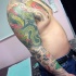 drago verde giapponese manicotto pieno tatuaggio