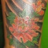 fiore elegante giapponese tatuaggio sulla gamba