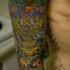 colorato stile giapponese manicotto pieno tatuaggio
