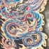 Diseño de un tatuaje stilo japonés de un dragón azul