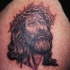 gesu' nella corona di spine tatuaggio nero