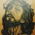 el tatuaje de jesucristo hecho en tinta negra