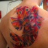 coloratissimo tatuaggio mosaico koi pesce sulla schiena tatuaggio