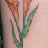 El tatuaje de una flor de Cala color naranja