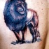 El tatuaje de un leon negro con una melena grande