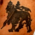 El tatuaje del simbolo el leon de juda en color negro