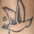 el tatuaje sencillo de una paloma de la paz en color negro