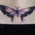 Tatuaggio sulla lombo bellissima farfalla