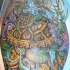 Gros tatouage de tortue coloré