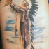 Nativo americano capopopolo con conchiglia tatuaggio