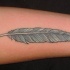 el tatuaje muy tierno de una pluma azul