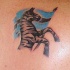 Zebra patriotica e bandiera tatuaggio