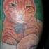 realistico gatto rosso memoreale tatuaggio