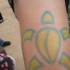 Tortue coloré le tatouage bleu et jaune