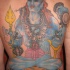 tatuaje en toda la espalda de Shiva azul