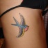 Tatuaggio ameno sul fianco piccolo l'uccello