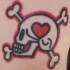 Simple tatuaje con calavera y huesos crazados