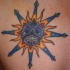 Sol de la guerra tatuaje en color