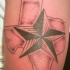 Tatuaje de estado de Texas con estrella