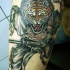 Tigre samurai tatuaje en la pierna