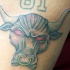 cicago toro con anello in narici tatuaggio