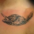 Tortue nageant le tatouage en noir