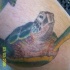 Tatouage de tortue nageant réaliste