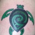 Tatuaggio colorato la tartaruga verde stilizzata