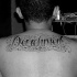 Tatuaggio sulla schiena la scritta  grande 