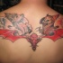 Tatuaggio sulla schiena il pipistrello terribile rosso & Pegaso & l'aquila