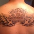 Tatuaggio sulla schiena le croce & la corona & le ali