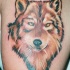 Loup rouge sérieux le tatouage