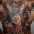 Tatuaggio sulla schiena il lupo mannaro terribile