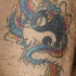 Tatuaje Yin yang con el dragón azul